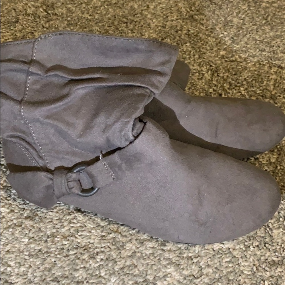 Grey suede boots